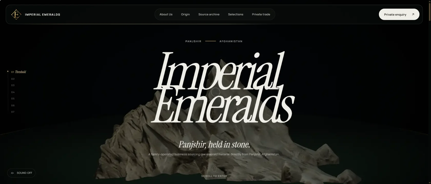 Imperial Emeralds — capture of the live website
